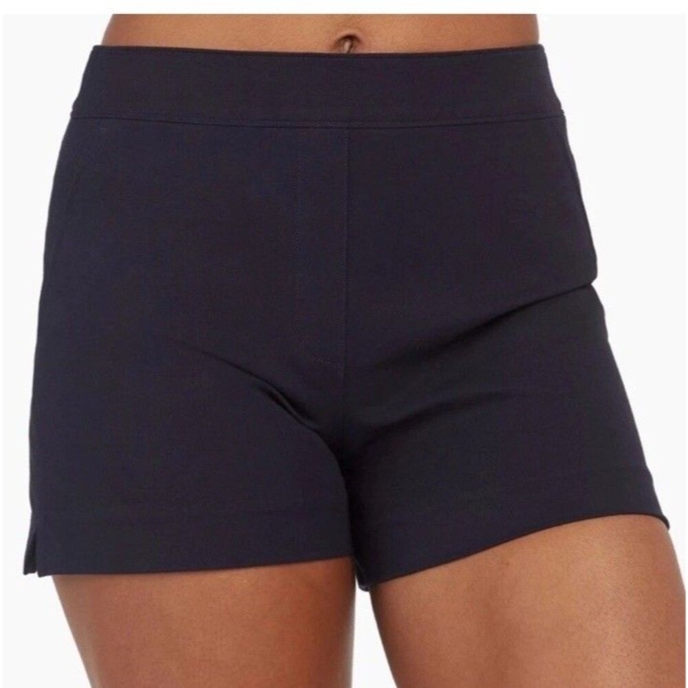 Spanx Navy  Classic On The Go Polished 4” Stretch Shorts Pull on Size XL NWT